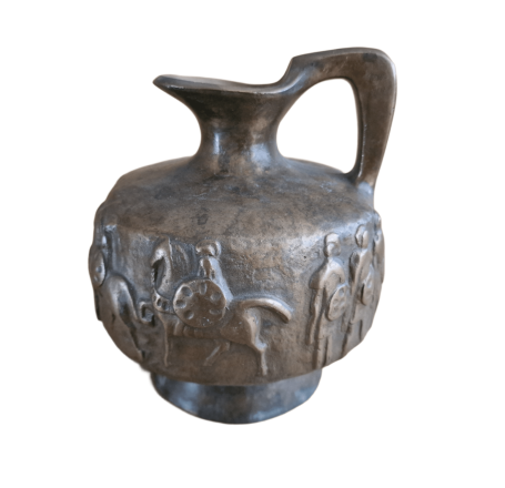 Geschnitzte Holzfigur "tobende Lausbuben".